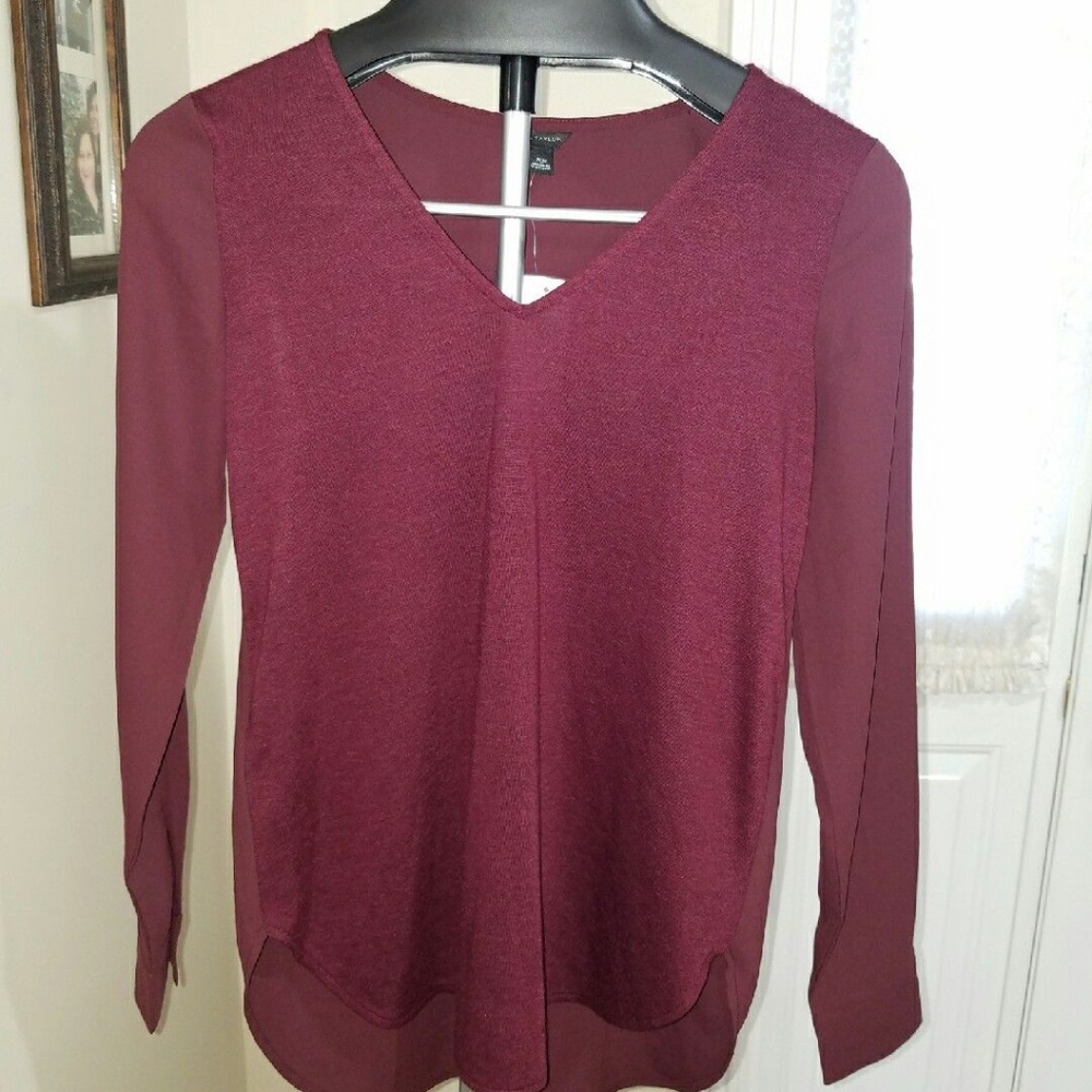 Ann Taylor Crimson Blouse, NWT, Extra Small